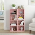 thumbnail image 2 of PORKISS 8-Tier Bookshelf, Wood Open Display Bookshelf with Adjustable Shelves, Tall Narrow Bookcase with Slim Storage, Modern Book Display Shelf Media Tower Rack for Living Room, Home Office, Pink, 2 of 11