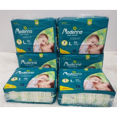 Modenna Disposable Baby Diaper- 6 Bags/Pack - Large (180 Diapers) Size 4