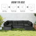 thumbnail image 4 of 14 Pcs Patio Cushion Covers Replacement Outdoor Couch Cushions Covers Splashproof Sofa Slipcovers Set with Zippers,Patio Furniture Protector, Couch 3 Sizes, Covers Only, 4 of 9