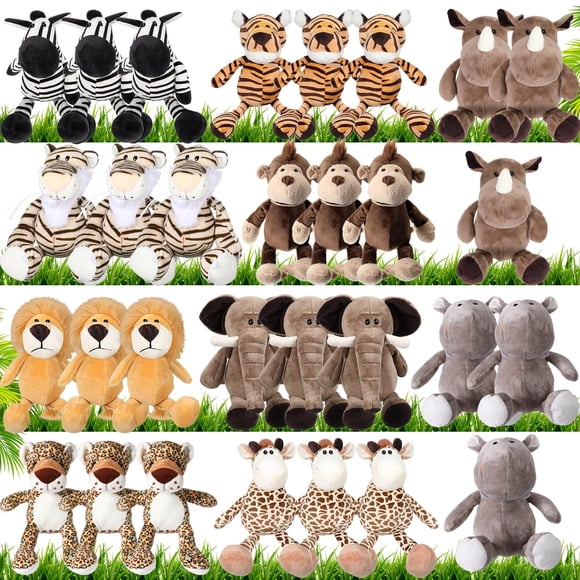 Set de animales de peluche Foilswirl Safari Forest, 30 unidades, para niños