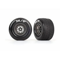 Traxxas 9475A Tires/Wheels, Weld Satin Black Chrome Wheels, Tires, Inserts, Rear (2)
