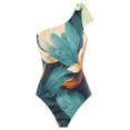 thumbnail image 3 of Gibobby Traje de Baño Sexy Bikini Nuevo traje de baño vintage para mujer, traje de baño sexy con un hombro, conjunto de falda para la playa estampada(Verde,M), 3 of 5