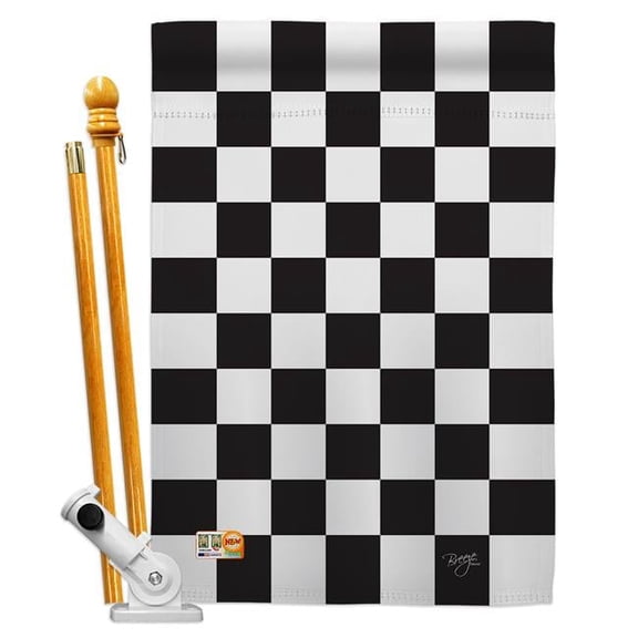 Breeze Decor BD-SP-HS-109017-IP-BO-D-US12-BD 28 x 40 in. Vertical Winner Interests Sports Impressions Decorative Double Sided House Flag Set with Pole & Bracket Hardware