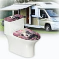 thumbnail image 6 of ZIATUBLE Panda Toilet Lid Covers Set Floral Toilet Seat and Tank Lid Cover Set 2 Pack Elongated Toilet Seat and Tank Lid Cover Set Wear Resistant Toilet Top Cover Tank Lid, 6 of 7