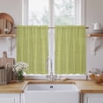thumbnail image 2 of Vintage Fruit Green Kitchen Curtains, Farmhouse Retro Solid Color Linen Texture Light Filtering Window Curtain Panels, 2Pcs Rod Pocket Window Treatments Set for RV Dining Room Study Room 42x45 Inches, 2 of 9
