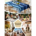 thumbnail image 5 of Navy Blue Ombre Table Cloth, Modern Moire Abstract Art Luxury Waterproof Tablecloth for Rectangle Tables, Reusable Washable Fabric Table Cover for Restaurant Kitchen Dining Tables 54"x108", 5 of 6
