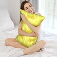 thumbnail image 4 of Pofeuu Gold Pineapple Print Satin Pillowcase for Hair and Skin Pillow Cases, Silk Pillow Cases, Soft Cooling Pillow Covers, 20x30 Inches（Pillow core not included）, 4 of 7