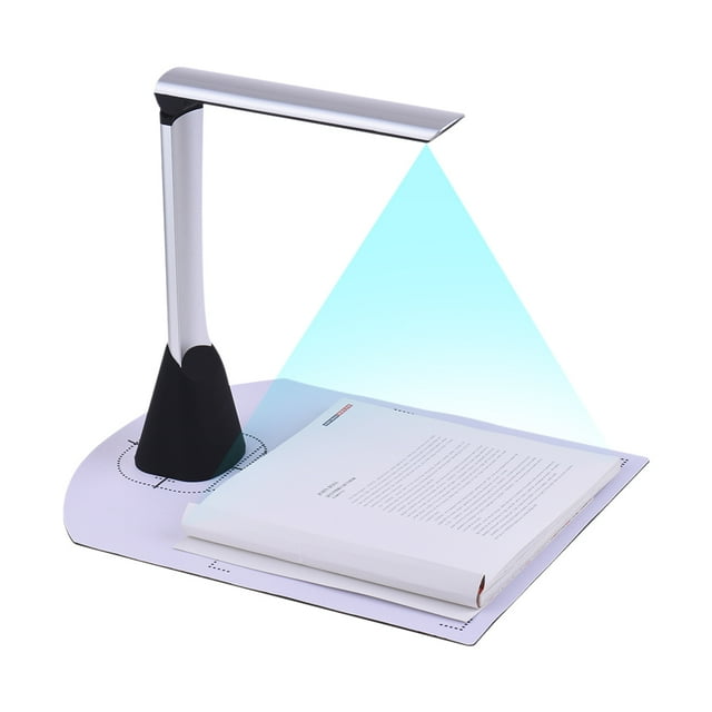 Portable High Speed USB Book Image Document Camera Scanner 5 Mega-pixel HD High-Definition Max. A4 Scanning Size with OCR Function LED Light for Classroom Office Library Bank