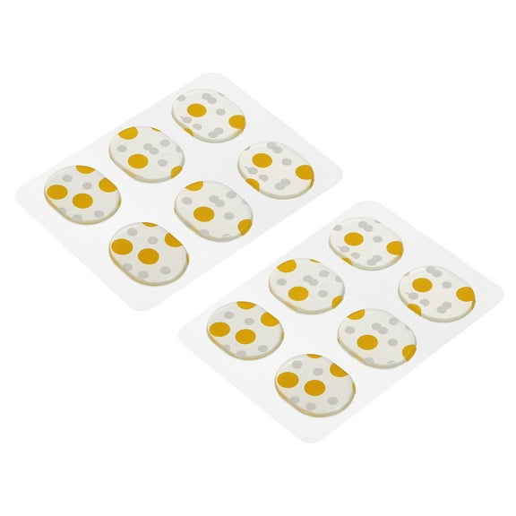 Uxcell Drum Dampeners Drum Gel Silicone Yellow Dots 31x25x2.5mm for Drums Cymbals Tone Control Pack of 12