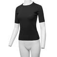 thumbnail image 5 of A2Y Women's Basic Casual Colorful 1/2 Sleeve Knit Pullover Sweator Top Black M, 5 of 6