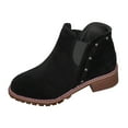 thumbnail image 3 of Willtoo Women's Fashion Pump Ankle Boots Closed Toe Low Heel Booties Shoe Black, 3 of 7