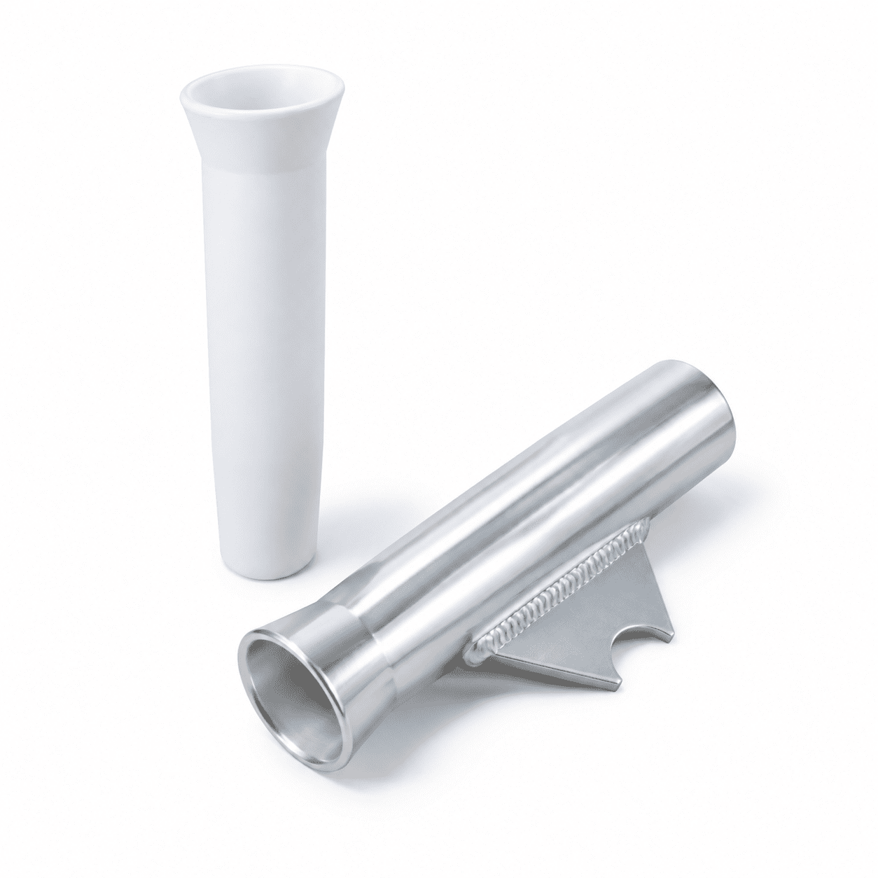 Anodized Aluminum Flared Weld-On Boat Fishing Rod Holder for Marine Mounting