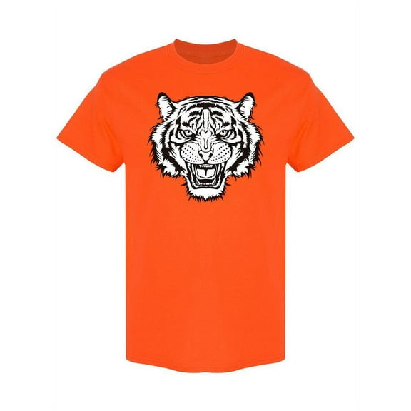 Tiger Head Black And White Logo T-Shirt Men -Image by Shutterstock, Male Large