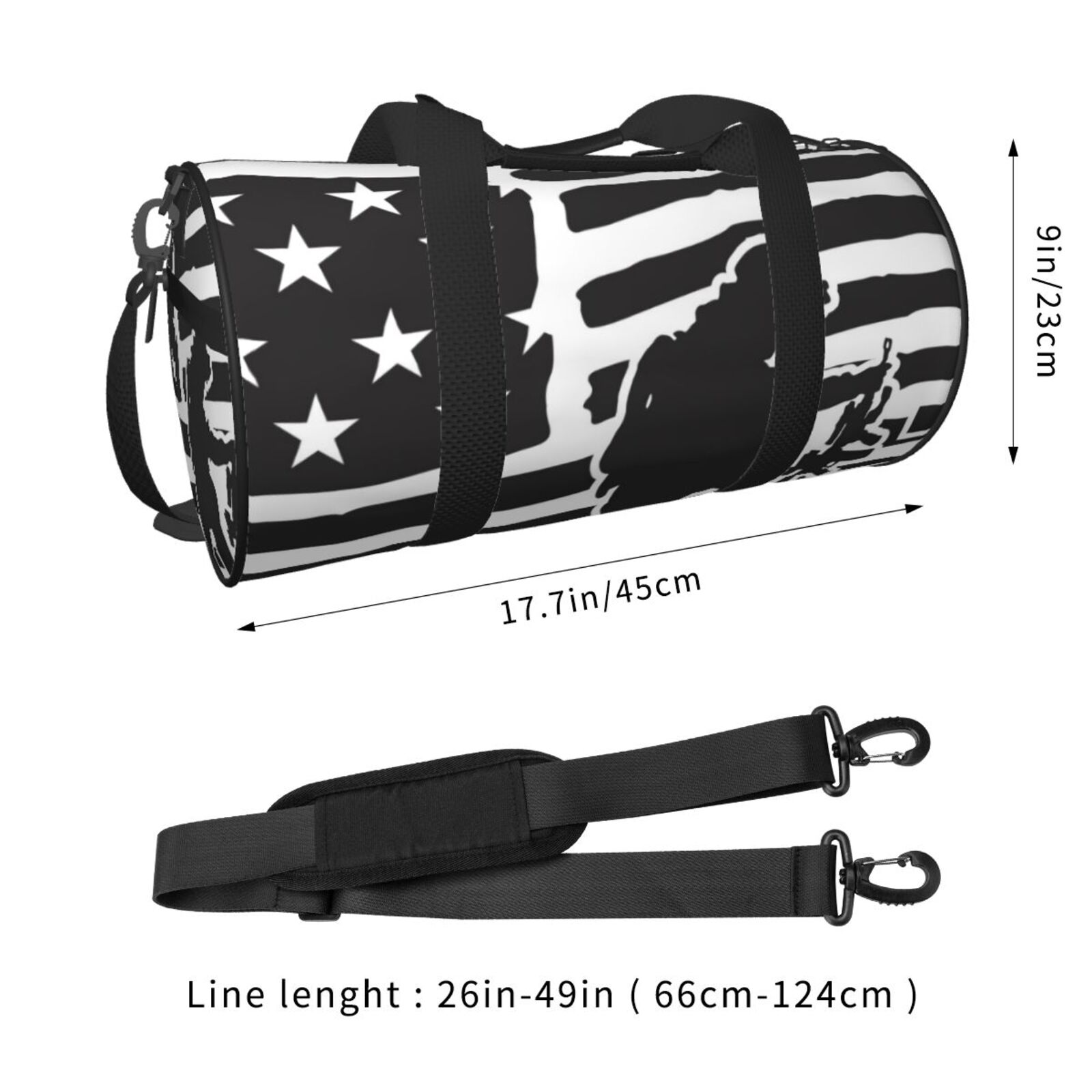 Vsdgher Memorial Day1 45L Foldable Duffel Bag, Sports Gym Bag,Overnight Bag, Portable Weekender Bag for Airplanes