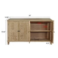 thumbnail image 5 of GDF Studio 59" Vintage Brown Accent Cabinet, 4-Door Carved Wood Buffet Media Console, Living Room, Natural, 5 of 10