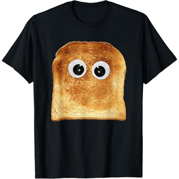 Googly Eye Toast Bread Eater Vegetarian Costume Funny Silly T-ShirtMen and women, Black T-shirt, size: Extra large S-4XL