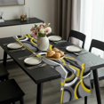 thumbnail image 2 of Yellow Geometric Table Runner 72 Inches Long, Gray Black Retro Abstract Stripes Lines Kitchen Coffee Dining Table Decoration for Home Party Birthday Wedding Home Decor 16x72 Inches, 2 of 8
