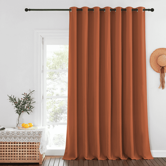 NICETOWN Blackout Room Divider Curtains 84 inch Length, Grommet Energy Saving Thermal Drapes Sound Reducing Window Treatments for Living Room/Bedroom, Burnt Orange, 100"x84", 1 Panel