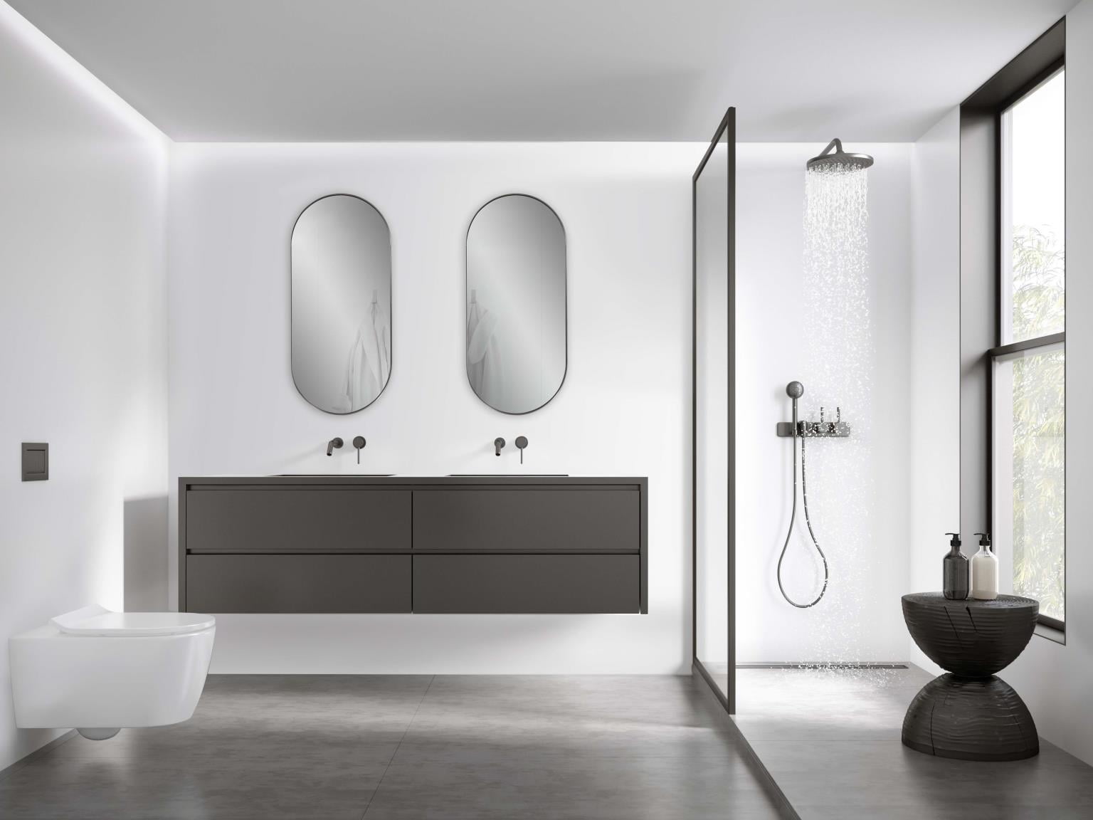 Tyler Dillon Stainless Steel Framed Capsule Wall Mirror - 40"H x 17.75"W
