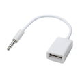 thumbnail image 3 of Adaptador AUX a USB Conector macho de 3,5 mm Audio auxiliar a USB 2.0 Hembra Convertidor de cable Convertidor de cable para automóvil Blanco Paquete de 2 por (se necesita función de decodificación de, 3 of 4