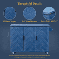 thumbnail image 6 of 51.2 Inch Kitchen Island with Drop Leaf Table, Farmhouse Kitchen Storage Cart with 3D Wave Stripes Ash Veneer, Rolling Kitchen Island with Wheels and Internal Storage Rack, , Navy Blue, 6 of 9