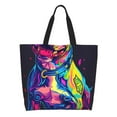 thumbnail image 1 of Fotbe Neon Pop Art Pitbull Bolsa Tote Estética de Lona con Estampado para Mujer - Bolsa Reutilizable de Hombro Casual para Vacaciones, Compras, Trabajo y Gimnasio, 1 of 8