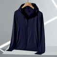 thumbnail image 2 of Womens Athletic Jacket, UPF50+ UV Protection Hoodie Jacket Lightweight Zip Up Long Sleeve Sun Shirt with Thumb Holes 2XL Navy, 2 of 6