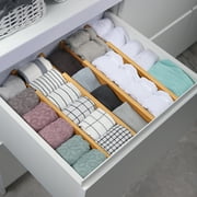 Royal Craft Wood Expandable Bamboo Drawer Dividers – 4-Pack Adjustable Drawer Organizer Separators for Kitchen, Bedroom, Bathroom, Cabinet, Office & Dresser Storage (17–22, Natural)
