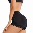 thumbnail image 3 of Homgro Women's Thigh Slimmer Butt Lifter Plus Size Shapewear Slip Shorts for Under Dress Underwear Tummy Control Seamless Padded Lace Stomach Hip Dip Shaper Panties High Waisted Black Medium, 3 of 4