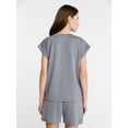 thumbnail image 3 of Lissome Women's Scuba Knit Top and Shorts Lounge Set, 2-Piece, Sizes S-4X, 3 of 5