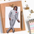 thumbnail image 5 of Bendable Retro Pop Icon Action Figure in White Sparkle Suit with Fedora, Poseable Music Legend Mini Doll for Collectors and Car Dashboard Decor, 1 Pack, 5 of 5