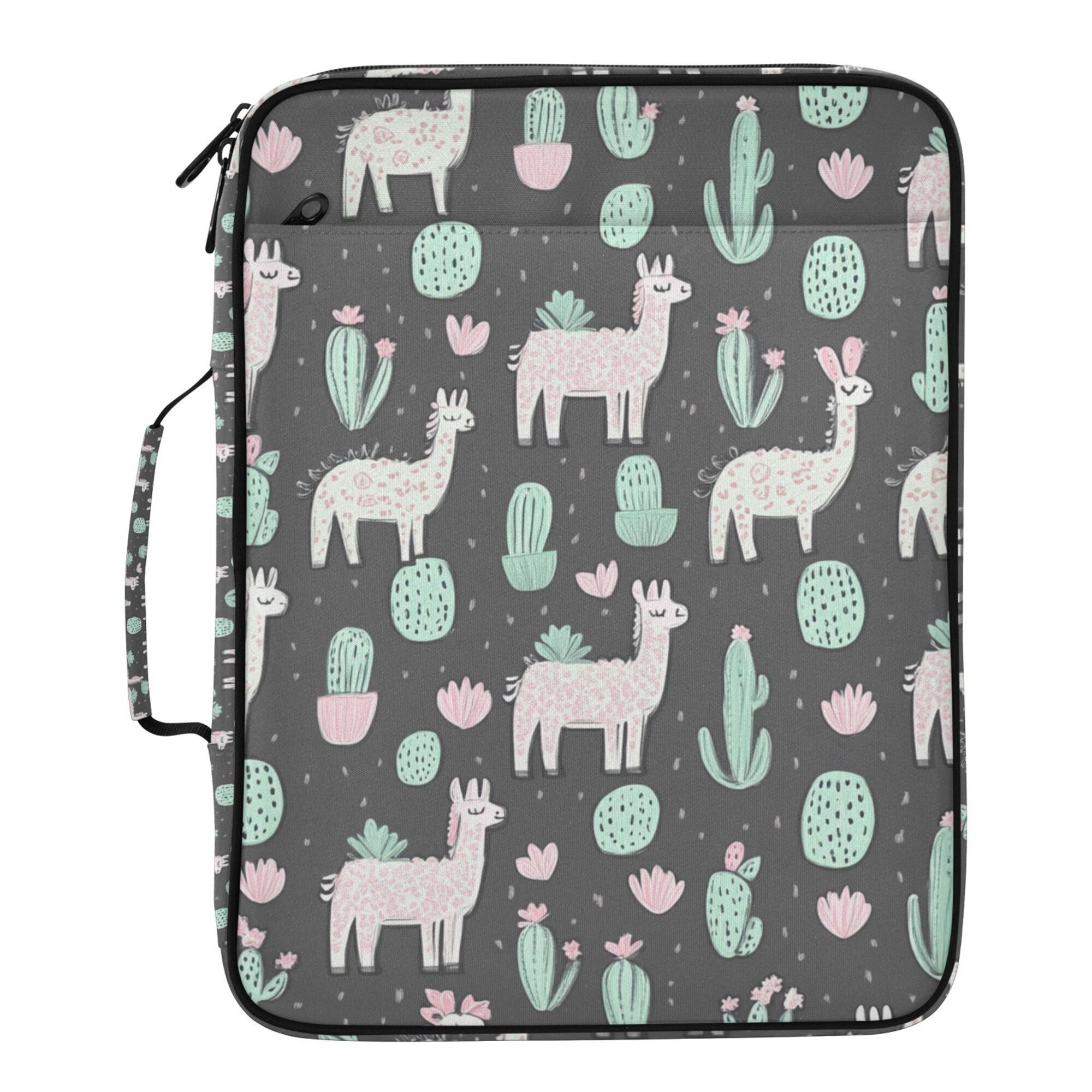 FORMRS Accordion File Folder A4 Size 7-Pocket Expanding Document Organizer Bag with 3 Ring Binder, Cute Llamas Pattern