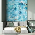 thumbnail image 2 of Idea4wall 4pcs Soothing Blue Calm Tones Fashion Style Wall Murals, Removable Self-Adhesive Stick Wallpaper Large Wall Stickers for Home Decorative, 96"x96", 2 of 5
