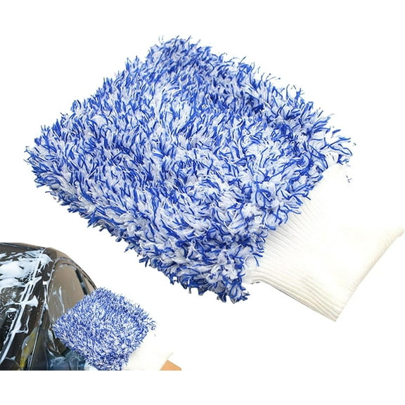 Car Wash Mitts Microfiber | Double-Sided Car Wash Mitt Chenille Microfiber - Microfiber Washing Gloves, Water for Effective Car Washing, Machine Washable, Lint Free,