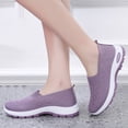 thumbnail image 6 of longantii Women's Slip On Casual Walking Shoes Breathable Knit Non Slip Comfortable Lightweight Sneakers Purple, 6 of 7