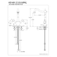 thumbnail image 2 of Kingston Brass KS1496PKL Duchess Vessel Household Faucet, Polished Nickel, 2 of 3