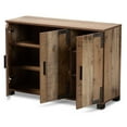 thumbnail image 2 of Bowery Hill Finished Wood 3-Door Shoe Cabinet in Rustic brown, 2 of 10
