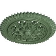 thumbnail image 3 of Ekena Millwork 21 5/8"OD x 2 1/2"P York Ceiling Medallion (Fits Canopies up to 3 5/8"), Hand-Painted Athenian Green, 3 of 6
