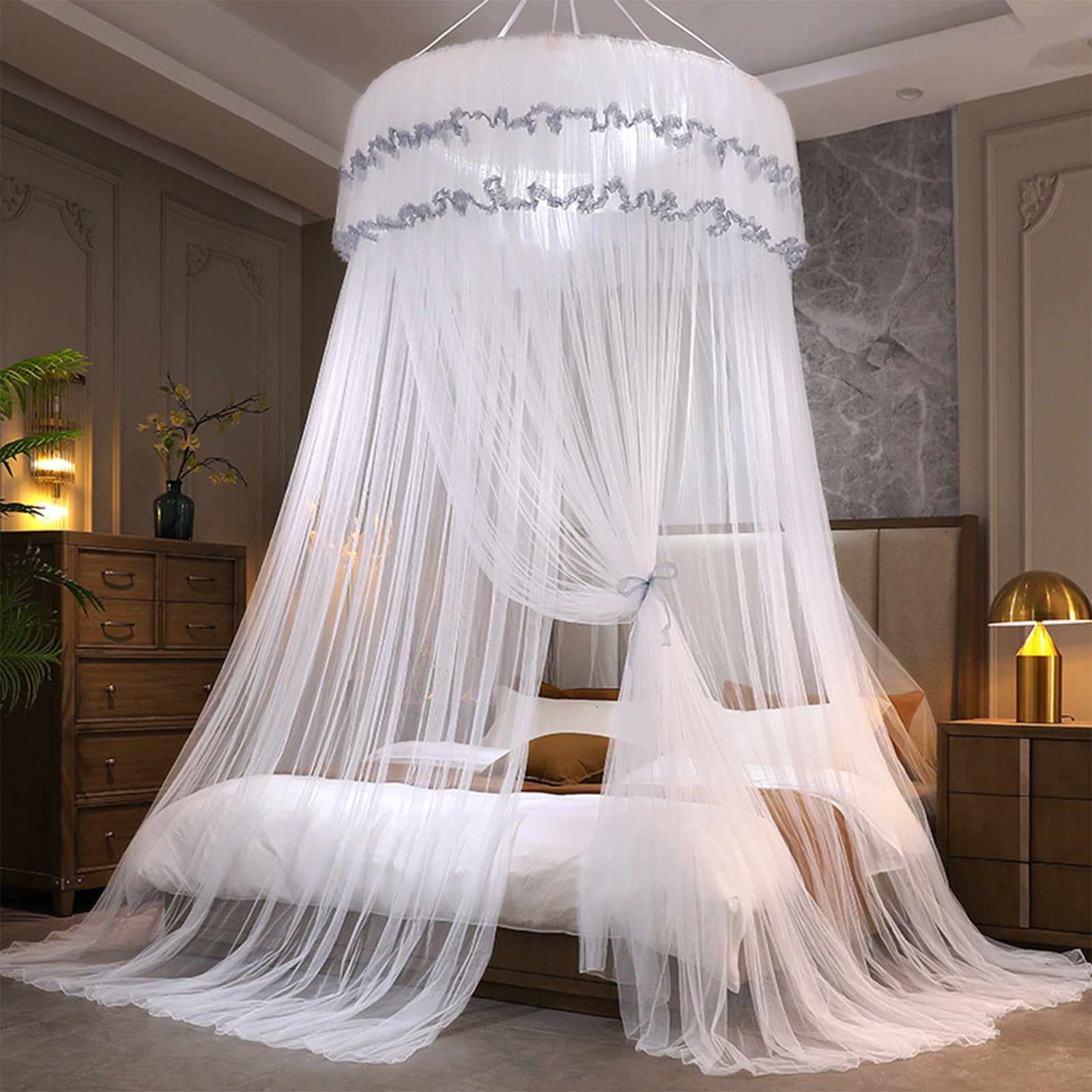 Ikohbadg Princess-Style Ceiling-mounted Dome Mosquito Net, Foldable Bed Canopy for Mosquito Protection, Elegant Bedroom Decor, Perfect Gift for Girls