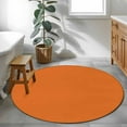 thumbnail image 4 of Burnt Orange 3.3ft Round Rug, Farmhouse Solid Orange Color Modern Art Non-Skid Rubber Backing Large Area Rugs - Living Room Bedroom Home Office, Indoor Floor Mat Carpets Washable Rug, 4 of 9