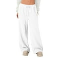 thumbnail image 2 of Hearthz Pajama Pants for Women Fleece Fuzzy Winter Warm Thermal Women's Pj Bottoms Wide Leg Drawstring Women Sleep Pants, 2 of 7