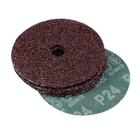

4-Inch x 5/8-Inch Aluminum Oxide Resin Fiber Discs Center Hole 24 Grit Sanding Grinding Discs 15 Pcs