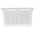 thumbnail image 3 of MasteelfCA Refrigerator Sealed Storage Box 2 Compartment Transparent Vegetable Drain Box, 3 of 5