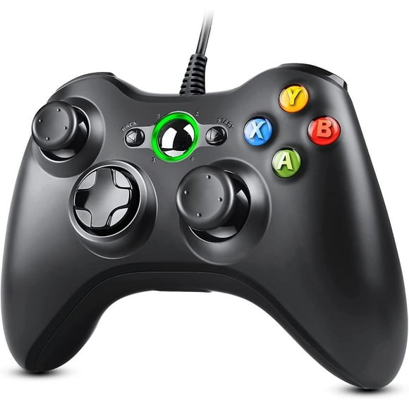 Xbox 360 Controller, USB Wired Gamepad with Enhanced Dual Vibration and Ergonomic Design for Microsoft Xbox 360 & Slim & PC