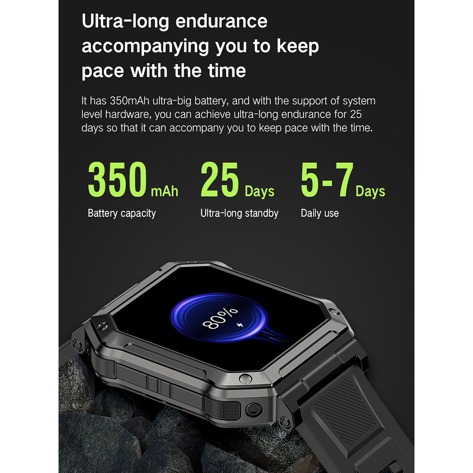 Byujiro Smart Watch 1.91" Screen for Android IOS Phones Smart Fitness Tracker Watch for Women Men