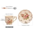 thumbnail image 3 of Set de taza de té y platillo YOLIFE Ceramic Ivory Vintage Rose 240, 3 of 7
