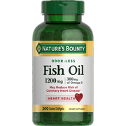 Natures Bounty Fish Oil Softgels with Omega 3 Fatty Acids for Heart Health, 1200 mg, 200 Ct