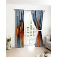 thumbnail image 3 of Blue Burnt Orange Blackout Curtains for Bedroom/Living Room, Thermal Insulated Kitchen Curtains, Modern Oil Painting Geometric Abstract Grommet Darkening Window Treatment Drapes 42"x84"x2, 3 of 8
