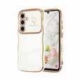 thumbnail image 1 of Chenchen for Samsung Galaxy A16 4G/5G Case for Women Girls, Cute Wave Frame Curly Shape with Love Heart Raised Camera Protection Cover Luxury Plating Shockproof Phone Case for Galaxy A16 4G/5G, White, 1 of 1