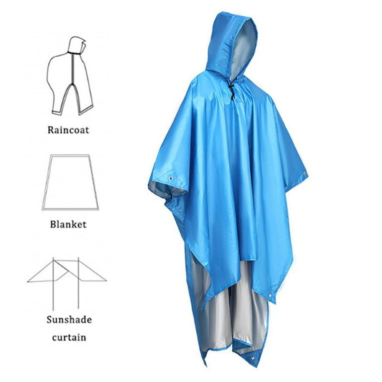 Generic Rain Jacket Rain Poncho, Raincoat Waterproof Unisex Camping Tent  Camping Blanket 3-in-1 Multifunctional Rain Cape for Outdoor Picnic  Trekking Camping Fishing Hunting Trip, black, L : : Fashion